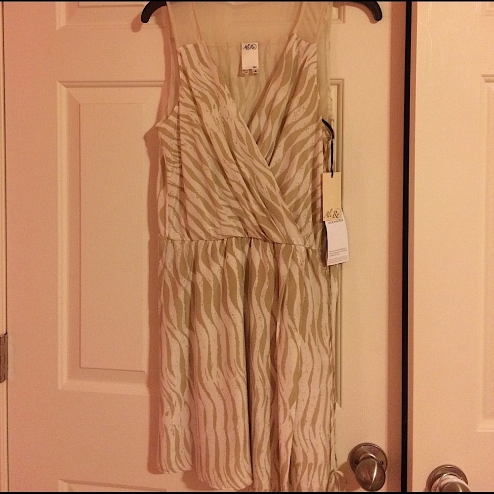 Ali Ro Silky cream colored Dress New with tags